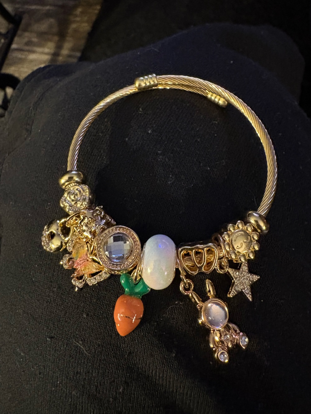 Bracelet- Gold plated  Alloy Charm Bangle Bracelet,  these are just beautiful ch
